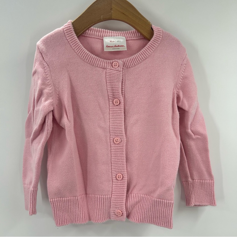 Hanna Andersson Pink Cardigan Sweater 90 CM US 3